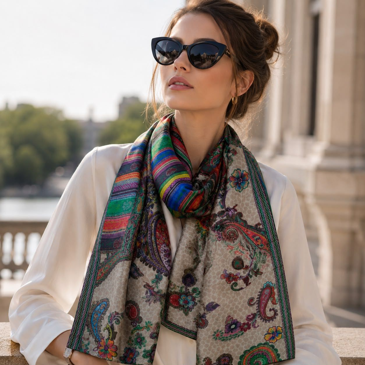 Digital Print Wool Scarf/Shawl 288